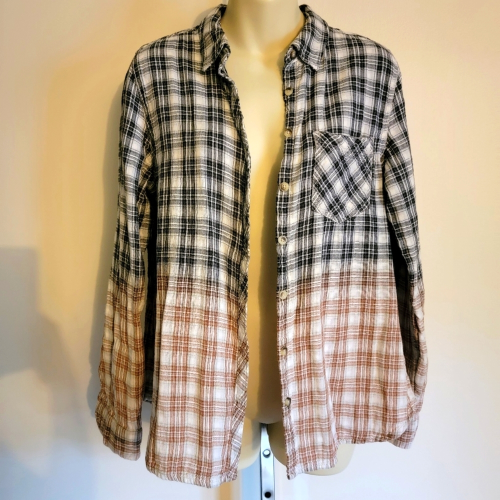 Black and yellow ombre plaid